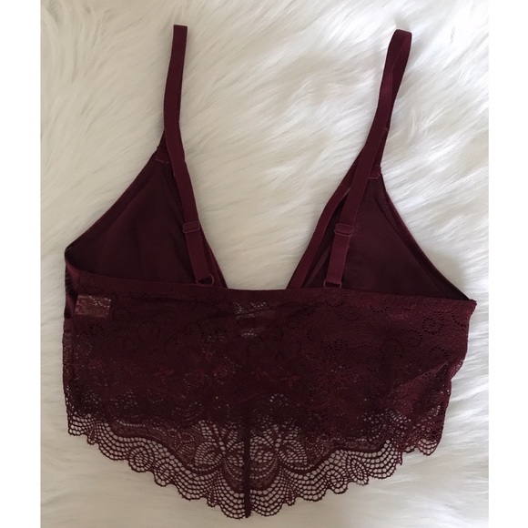 🆕LAST ONE Wine Velvet Longline Lace Bralette - Picture 7 of 7